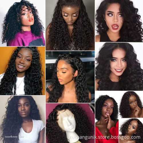 Wholesale Human Hair Extension Vendor Wig Brazilian Curly Wave Closure Wig Hd Frontal Wigs Human Hair Lace Front For Black Women